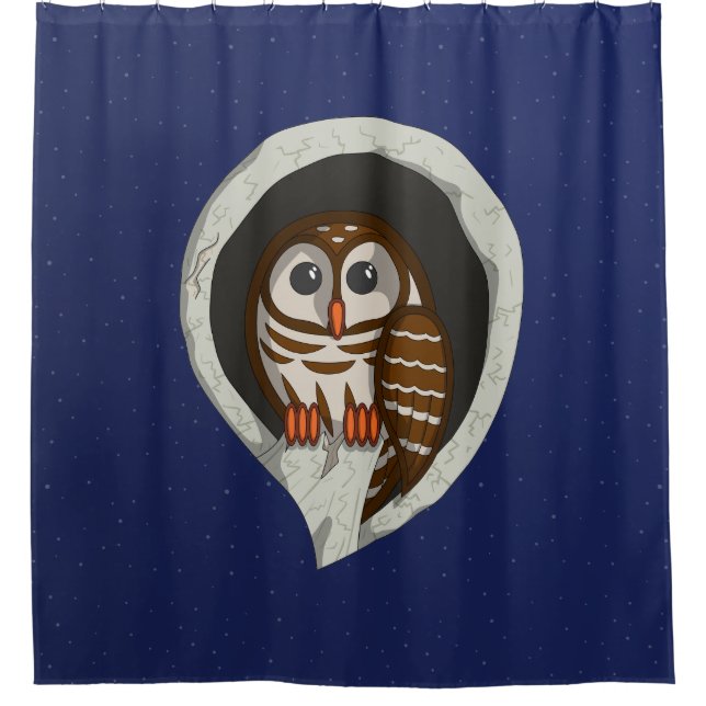 Selene the Owl Shower Curtain (Front)