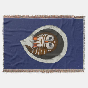Selene the Owl Throw Blanket