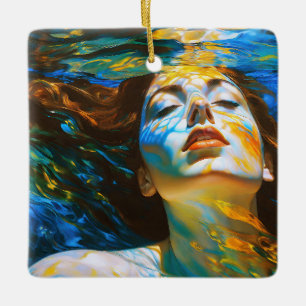 “Selene” - Women In Water Ceramic Ornament