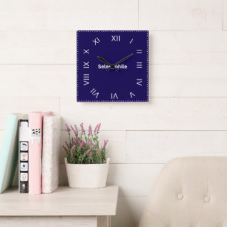 Selenophile Moon Lover Square Wall Clock