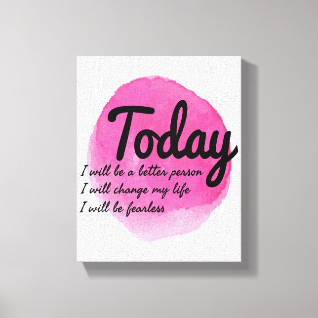 self acceptance motivational vibes canvas print (Front)
