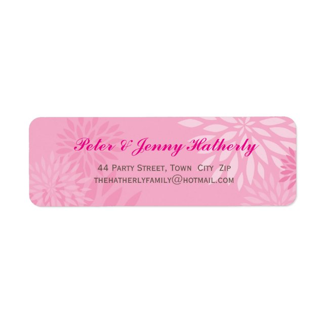 SELF-ADDRESSED LABELS :: modern dahlia 5 L (Front)