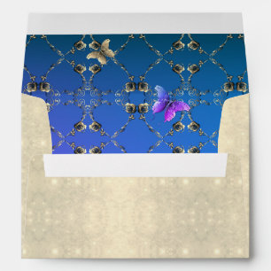 Self Addressed Romantic Rose & Beige Cerulean Envelope