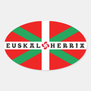 Self-adhesive Flag Basque “ikkurina " Oval Sticker