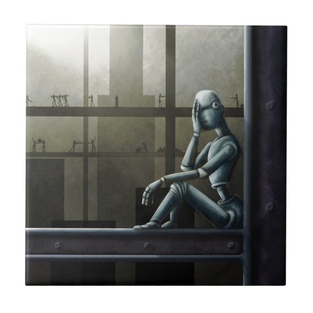 self aware robot scifi tile (Front)