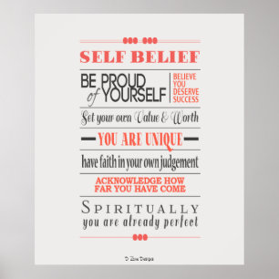 Self Belief Motivational Quote Poster