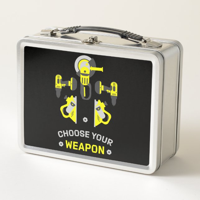 Self-Build DIY Man Metal Lunch Box (Front)