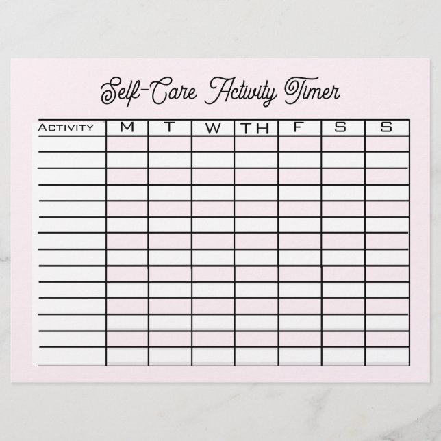 Self-Care Activity Time Custom Letterhead (Front)