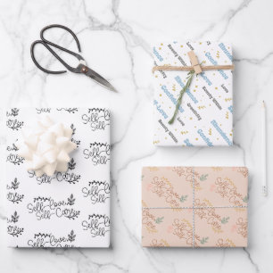 Self care and self love wrapping paper sheet