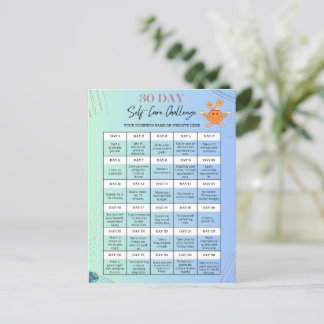 SELF-CARE CHALLENGE POSTCARDS -Personalise for Biz