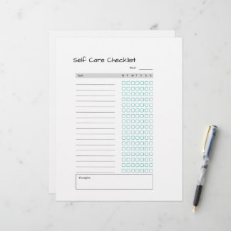 self care checklist custom letterhead