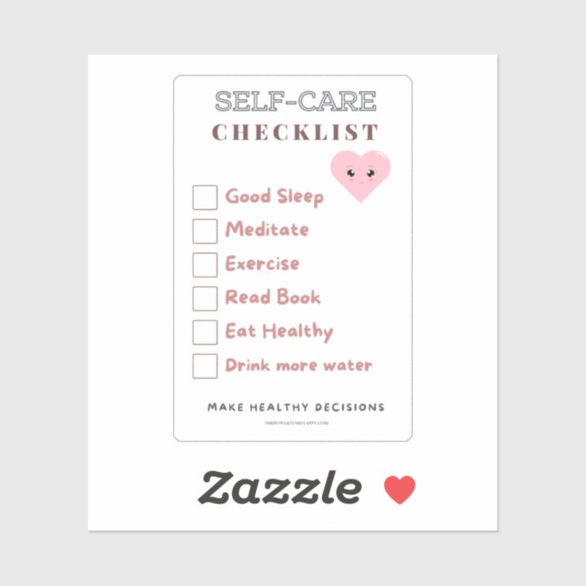 SELF-CARE CHECKLIST STICKER (Sheet)