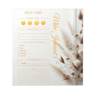 Self Care classic Planner gold luxury watercolor  Notepad