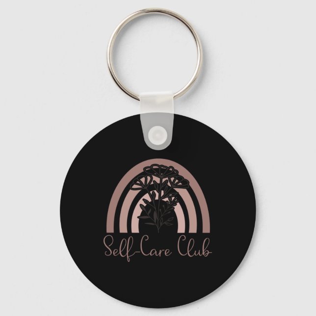 Self-Care Club Saying  Mental Health Awareness Rai Key Ring (Front)