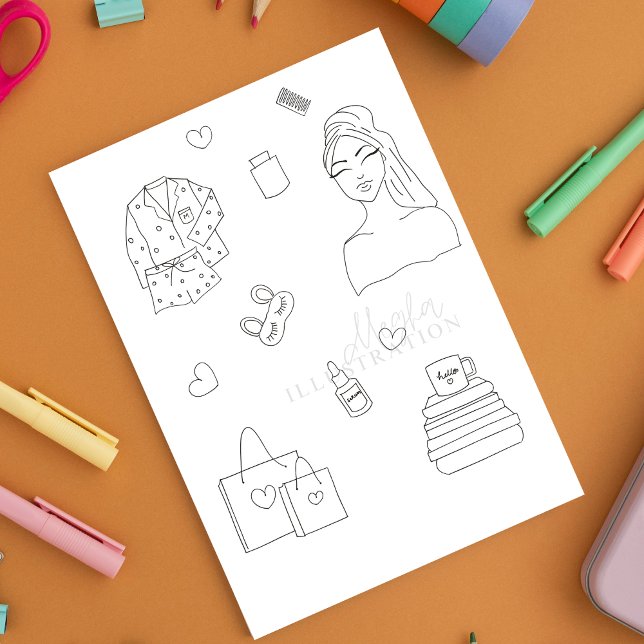 self care, colouring page, (Creator Uploaded)