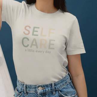 Self Care, Cosy Typography, Warm Aesthetic T-Shirt