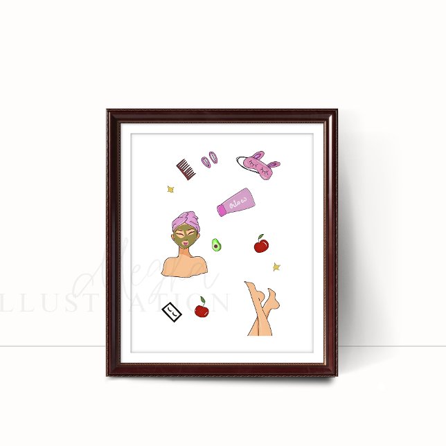 Self care, fashion illustration poster (Creator Uploaded)