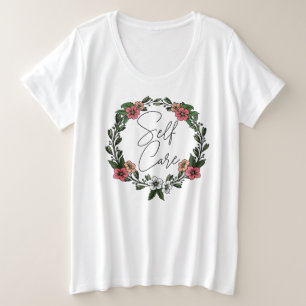 Self Care Floral Plus Size T-Shirt