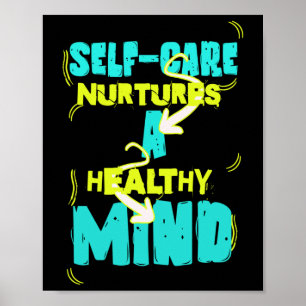 Self Care Healthy Mind Sticker Poster