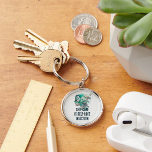 Self-care is self-love in action key ring