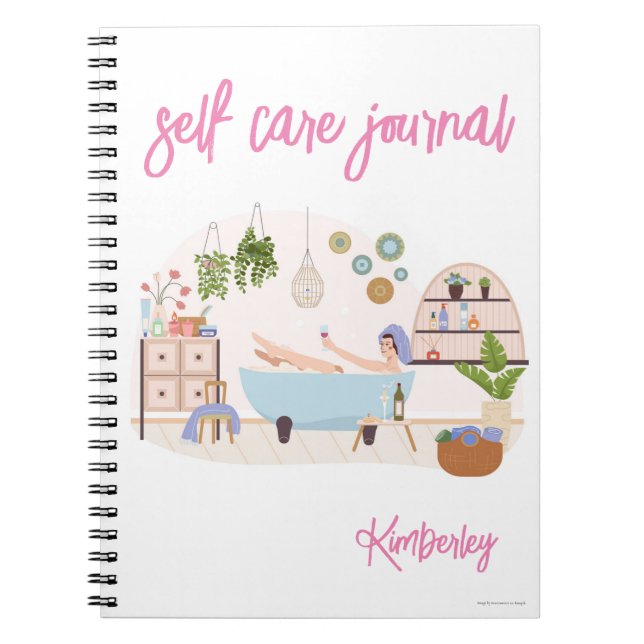 Self Care Journal Personalised Name Notebook (Front)