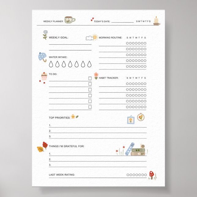 Self-Care Planner for Busy Moms Cosy Wellness Poster (Front)