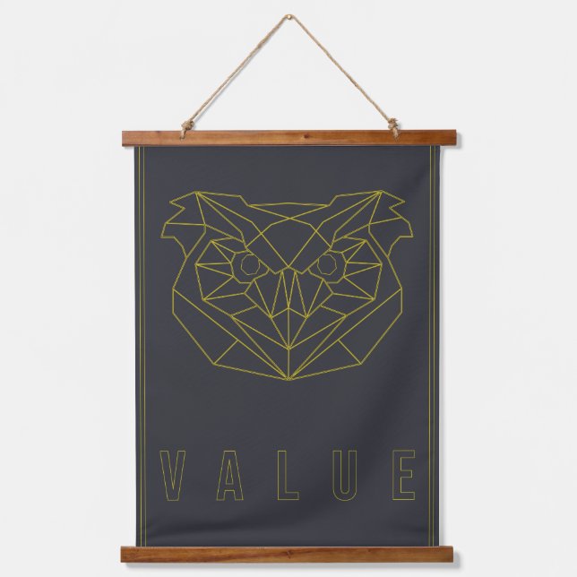 Self-care poster yellow origami owl value hanging tapestry (Front)