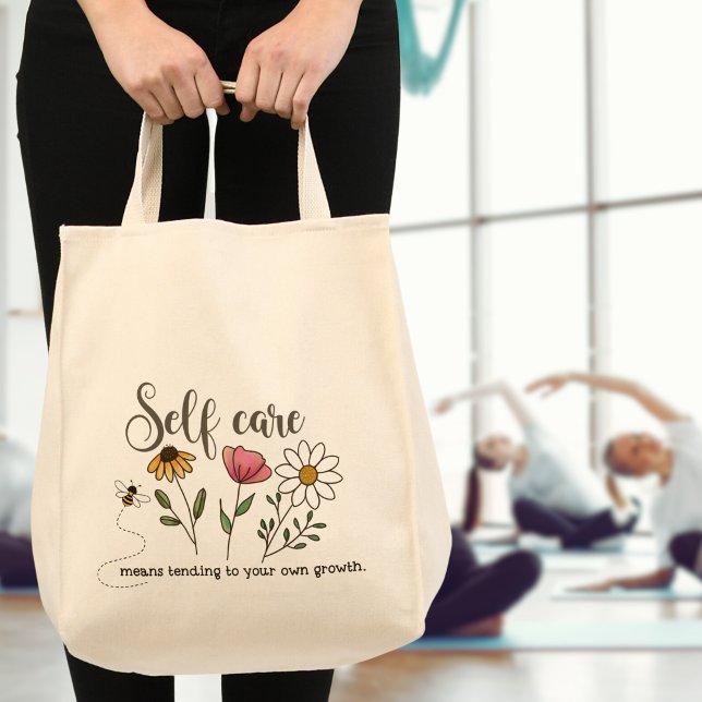 Self Care Wildflower  Tote Bag (Creator Uploaded)