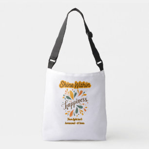 self-confidence, happiness, text, inspirational crossbody bag