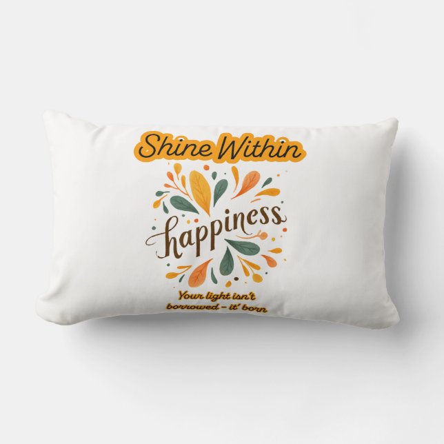 self-confidence, happiness, text, inspirational  lumbar cushion (Front)