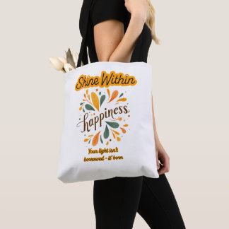 self-confidence, happiness, text, inspirational  tote bag
