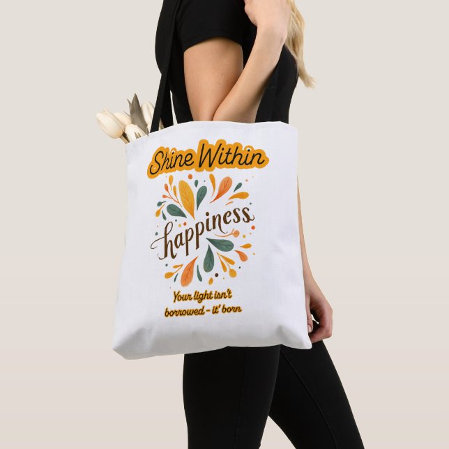 self-confidence, happiness, text, inspirational  tote bag (Close Up)