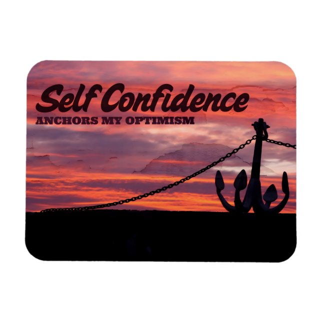 "Self confidence" Motivation Affirmation Flexible Magnet (Horizontal)