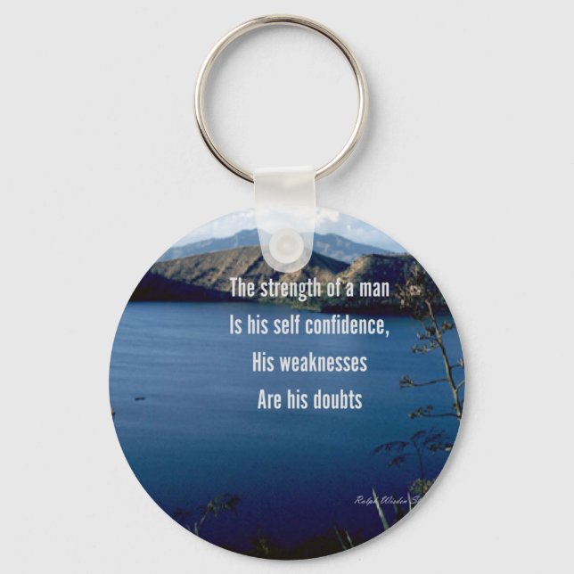 Self confidence-motivational quotation key ring (Front)
