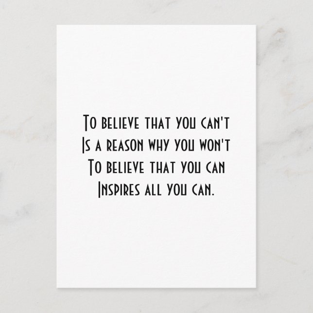 Self confidence postcard (Front)