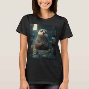 Self Conscious Worried Otter  Sea Otter Puns  3 T-Shirt