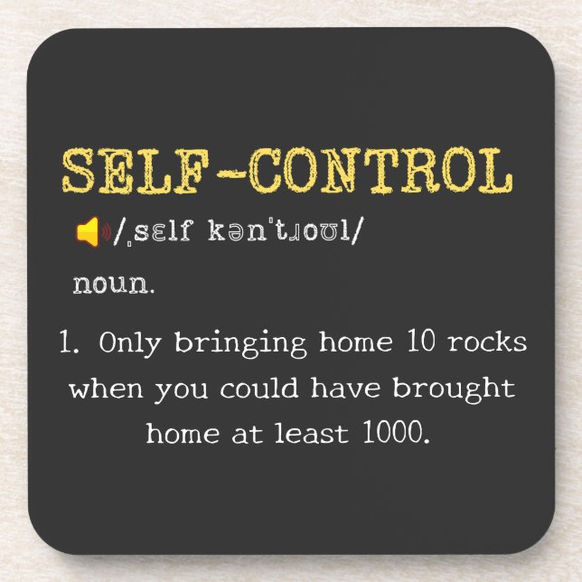 Self Control Definition Funny Personalized Coaster (Front)