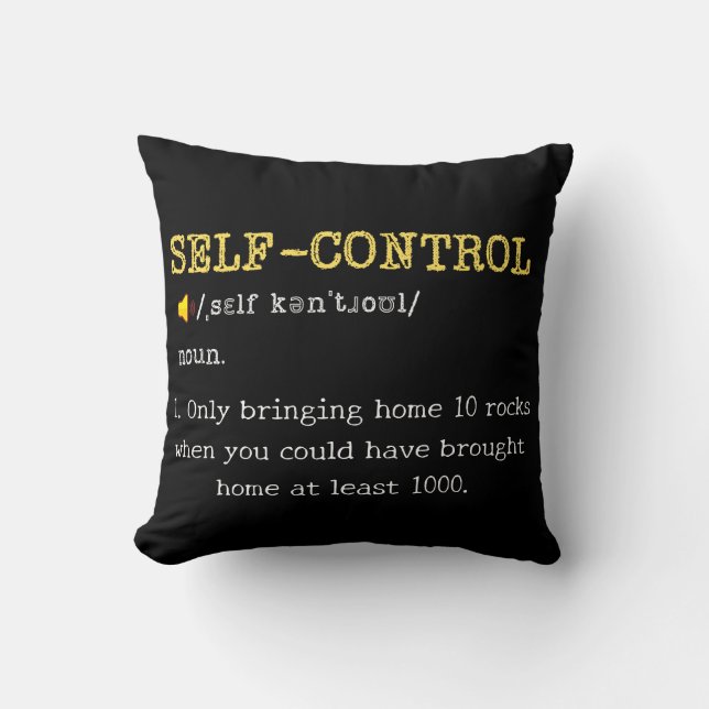 Self Control Definition Funny Personalized Cushion (Front)