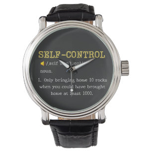 Self Control Definition Funny Personalized Watch