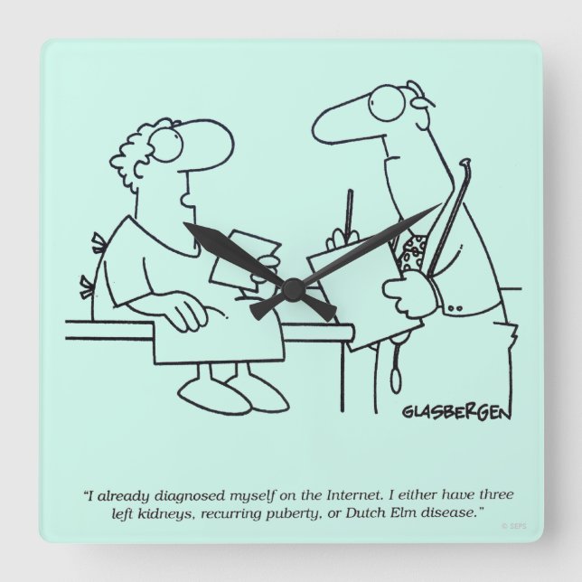 Self-Diagnosis Square Wall Clock (Front)