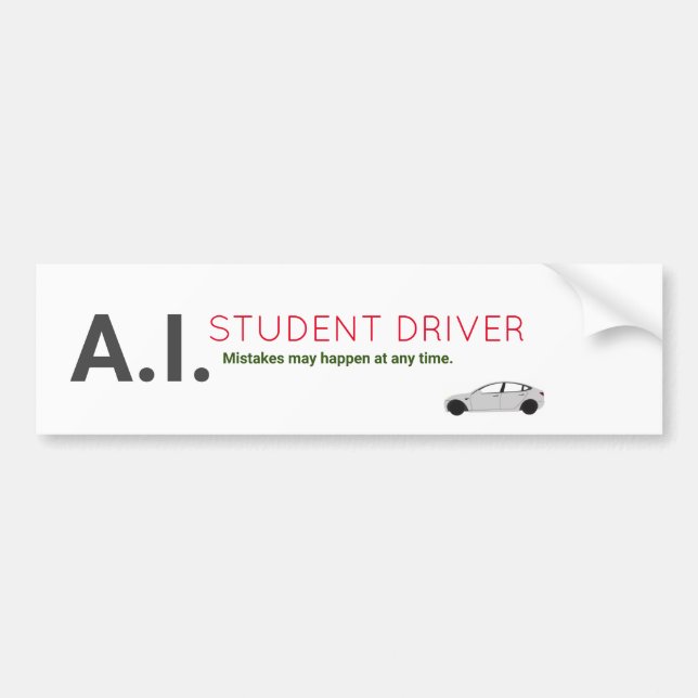 Self-Driving Vehicle Bumper Sticker (Front)