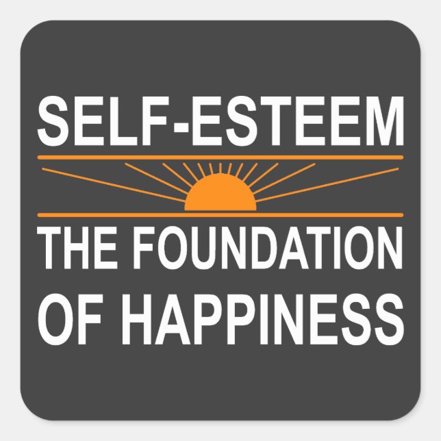 Self-Esteem and Happiness Square Sticker (Front)
