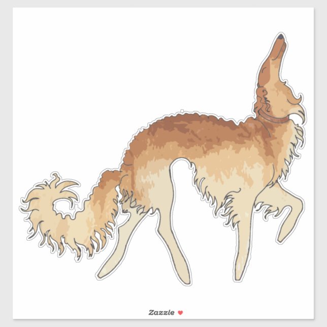 Self Gold Ballet Borzoi Custom-Cut Vinyl Sticker (Sheet)
