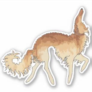 Self Gold Ballet Borzoi Custom-Cut Vinyl Sticker