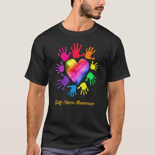 Self Harm Awareness Hands Self Harm T-Shirt (Front)