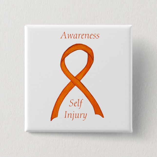 Self Injury Awareness Custom Ribbon Pin (Front)