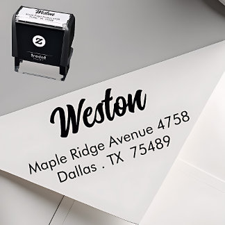 Self Inking Address Stamp  Minimalist Modern Style