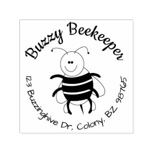 Self Inking Bee Return Address Stamp Round Custom