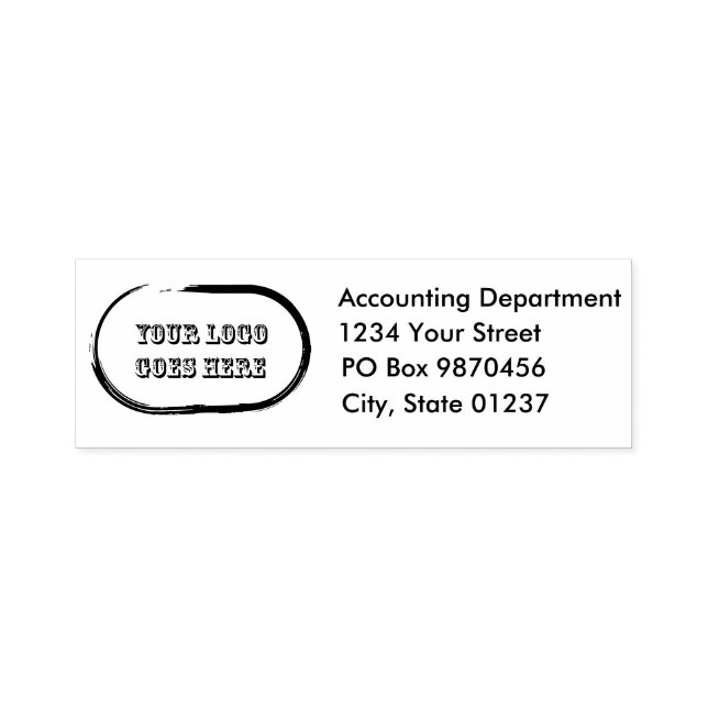 Self Inking  Logo Return 3 Address Lines Stamp (Design)