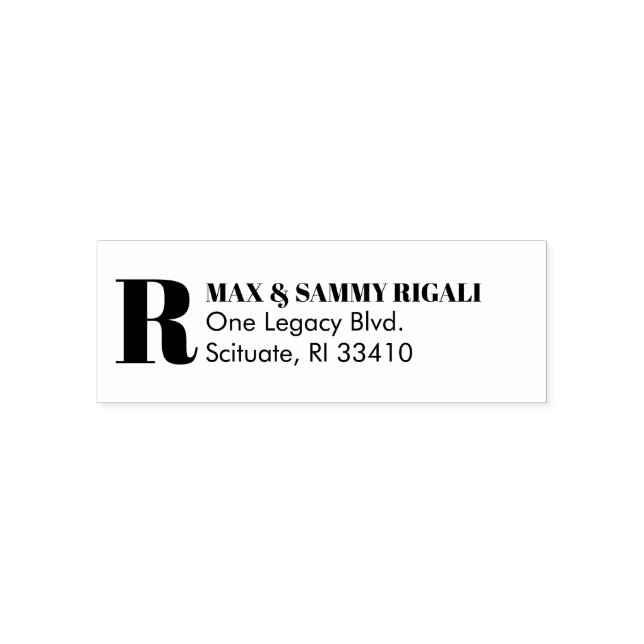 Self Inking Return Address Monogram Stamp (Design)